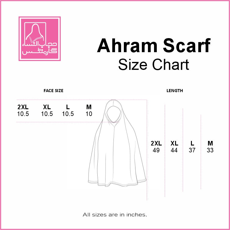 Ahram Scarf size guide