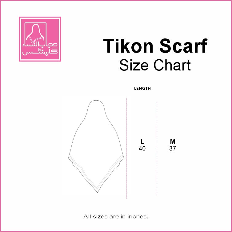 Tikon Hijab Scarf size guide