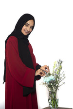 Load image into Gallery viewer, Double Abaya SALACIOUS Red &amp; Black 2