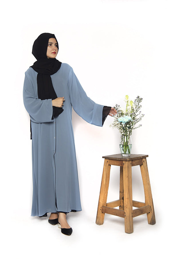 Double Abaya  GREISH & BLACK