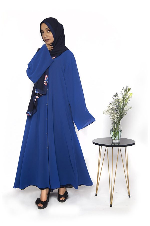 Double Abaya  Electric BLUEISH & BLACK